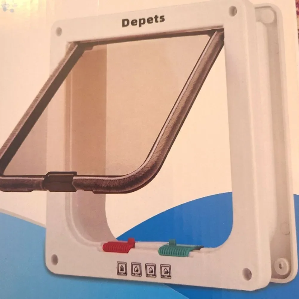 Depets Cat Door Magnetic Flap Large White Excellent Quality